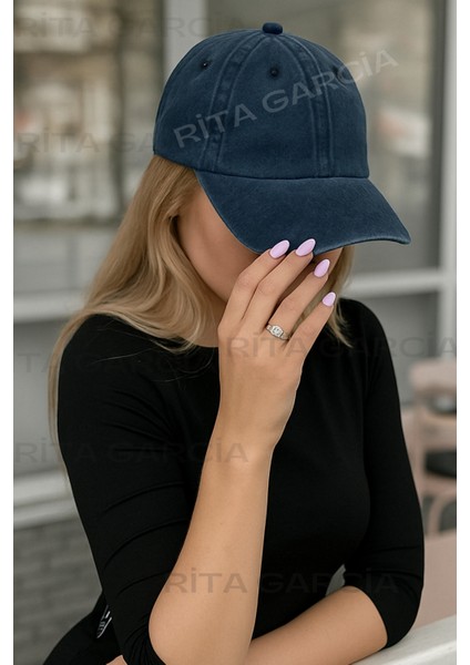 Unisex Yıkamalı Eskitme Lacivert Kep Şapka fiyatları