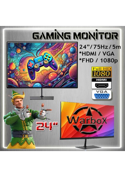 Bully Xeon X5650 24GB Ram 256GB SSD 250GB HDD R7 240-4GB E.kartı 24" Monitör Gaming Bilgisayar