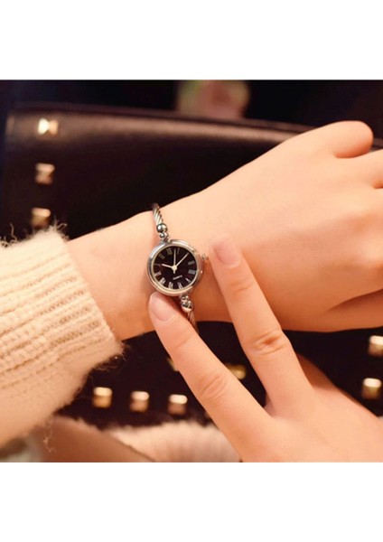 Metal-Siyah Ince Bileklik Yuvarlak Vintage&retro Saat fiyatları