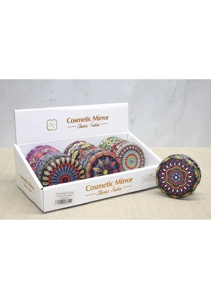 Taşlı Yuvarlak El Aynası Kalın Model 3