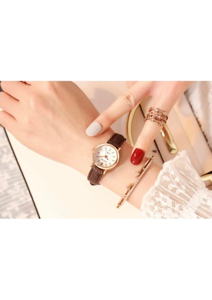 Aura Kahverengi - Beyaz Yuvarlak Vintage&retro Saat fiyatları