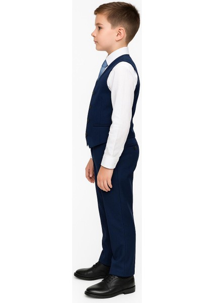 Lacivert Erkek Çocuk Takım Elbise 5 Parça 2-13 Yaş Damatlık, Nikah, Mezuniyet ve Özel Gün Takımı modelleri