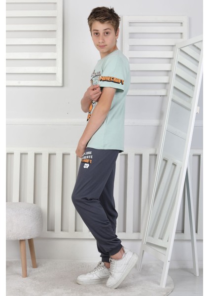 Explore Create Desenli Erkek Çocuk Süprem Kısa Kollu Pijama Takımı fırsatları