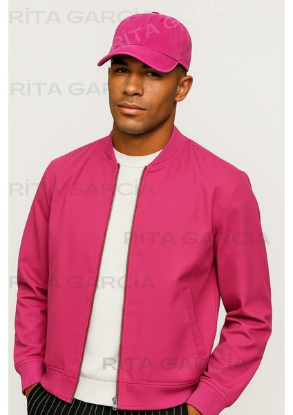 Unisex Yıkamalı Eskitme Pembe Kep Şapka
