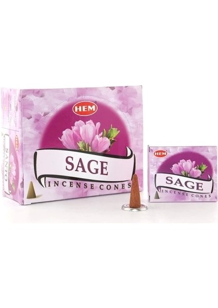 Sage Aromalı Konik Tütsü