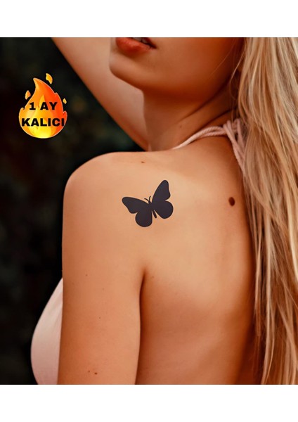 1 Ay Kalıcı Mini Kelebek Kol Bilek Vücut Için Geçici Dövme
