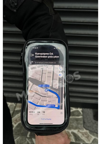 Motosiklet Kol Telefon Tutucu Motorsiklet Kol Çantası Su Geçirmez-Gidon Bağlantılı-Dokunmatikli Mt-45