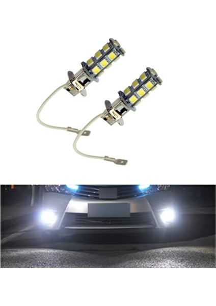 2 Adet H3 Far Ampulü 18 Ledli Beyaz 12 Volt fırsatları