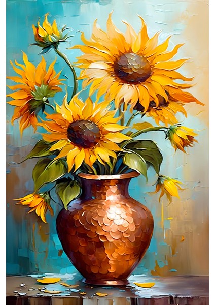 Dekoratif Sarı Çiçekler Kanvas Tablo