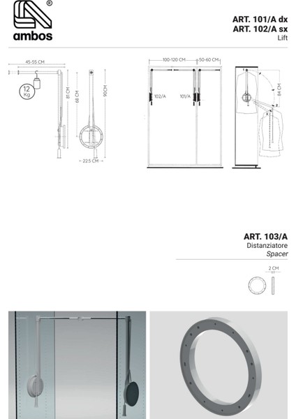 Tekli Dolap İçi Asansör ve Düzenleyici Elbise Asansörü , Gradrop Askı Asansörü / ART 102A SOL TEKLİ DOLAP İÇİ ASANSÖR