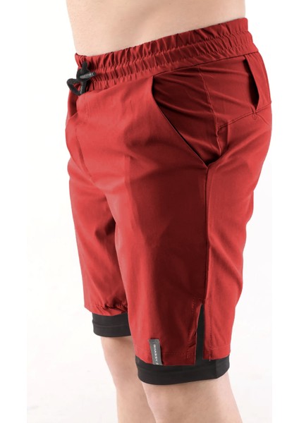 Ghassy Co Erkek Running Hızlı Kuruma Micropolyester Arka Fermuar Cepli ve Havlu Halkalı Antrenman Futbol Fitness Kısa Taytlı Şort