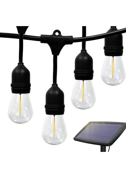 Güneş Enerjili Solar 5 Adet S14 LED Ampullü 5 Metre LED Işık Seti