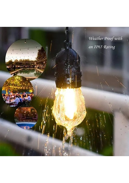 Güneş Enerjili Solar 5 Adet S14 LED Ampullü 5 Metre LED Işık Seti