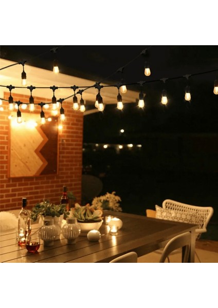 Güneş Enerjili Solar 5 Adet S14 LED Ampullü 5 Metre LED Işık Seti