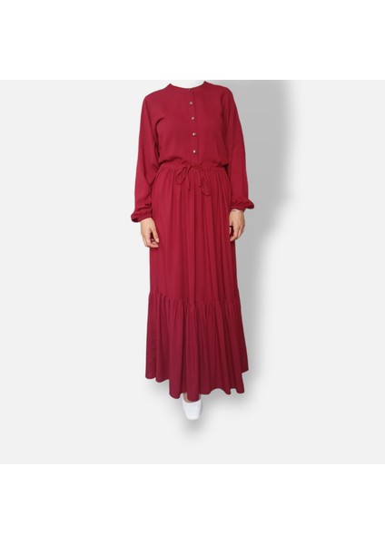 Bordo Tesettür Elbise fiyatları
