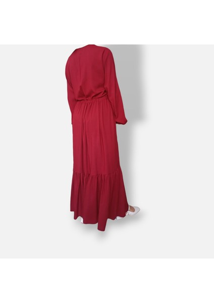 Bordo Tesettür Elbise fırsatları