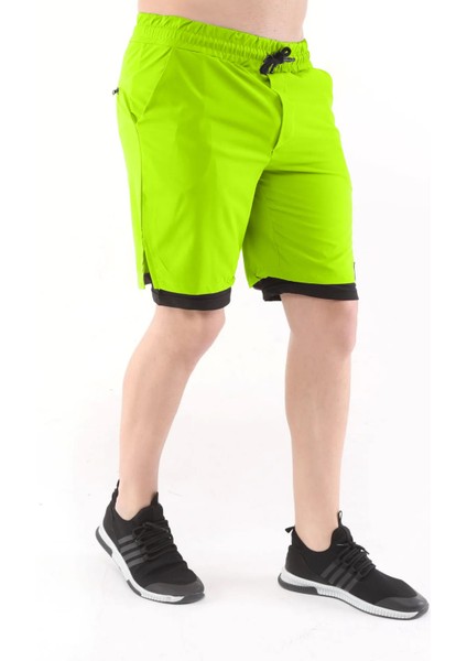 Ghassy Co Erkek Running Hızlı Kuruma Micropolyester Arka Fermuar Cepli ve Havlu Halkalı Antrenman Futbol Fitness Kısa Taytlı Şort modelleri