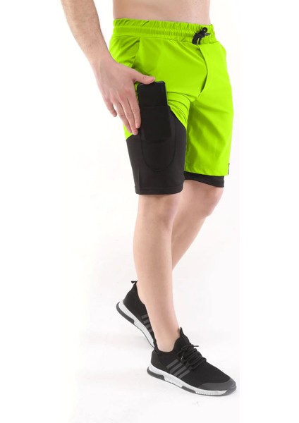 Ghassy Co Erkek Running Hızlı Kuruma Micropolyester Arka Fermuar Cepli ve Havlu Halkalı Antrenman Futbol Fitness Kısa Taytlı Şort fırsatları