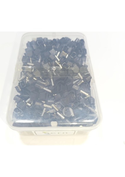 1,5 mm Çift Girişli Izoleli Kablo Yüksüğü – Fransız Norm – Siyah – 1 Paket (500 Adet)