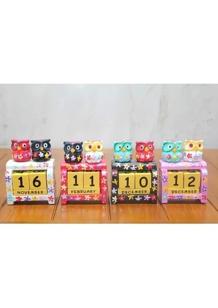 Ahşap Baykuş Takvim Küçük Boy Model 2