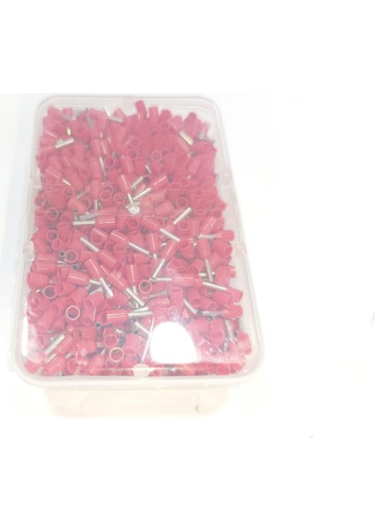 1,5 mm Tek Girişli Izoleli Kablo Yüksüğü - Alman Norm - Kırmızı - 1 Paket (1000 Adet)