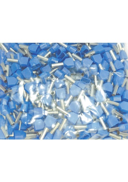 2,5 mm Çift Girişli Izoleli Kablo Yüksüğü – Alman Norm – Mavi – 1 Paket (250 Adet) modelleri