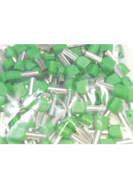 6 mm Çift Girişli Izoleli Kablo Yüksüğü – Fransız Norm – Yeşil – 1 Paket (100 Adet) modelleri