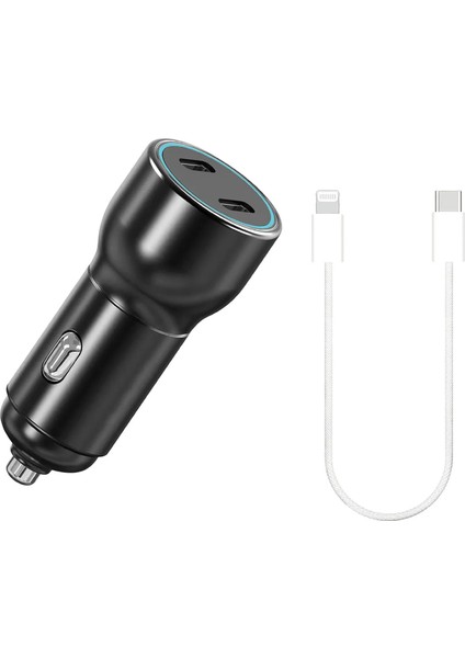 Hızlı Araç Şarj Aleti Iphone 11 12 13 14 Telefonlar Için 60W Hızlı Araba Şarjı Cihazı ve 25CM Kablo
