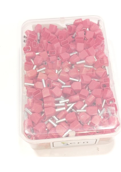 1,5 mm Çift Girişli Izoleli Kablo Yüksüğü – Alman Norm – Kırmızı – 1 Paket (500 Adet)
