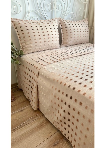 Lale Model Bej / Kahverengi Yatak Örtüsü ve Pike Takımı Çift Kişilik fiyatları