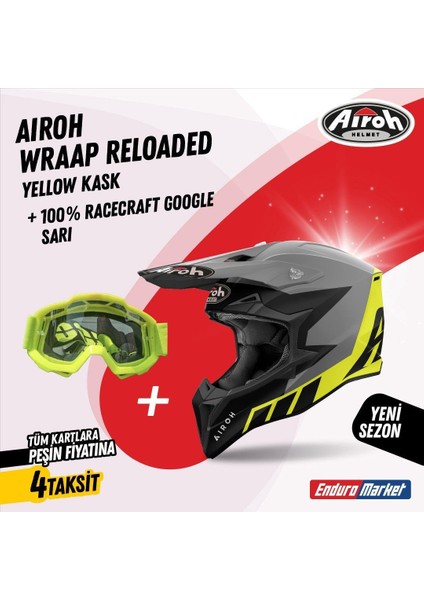Aıroh Wraap Reloaded Yellow Kask