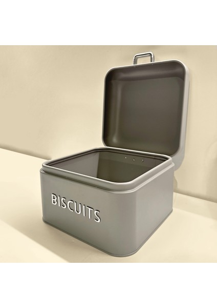 Home Biscutis Galvaniz Metal Saklama Kutusu - Gri fiyatları