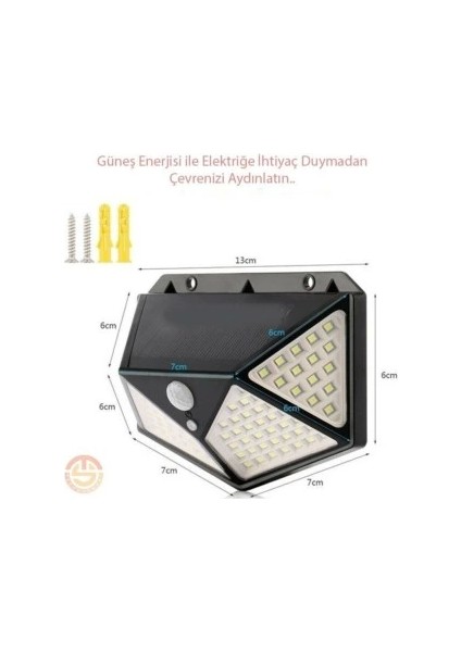 Solar Bahçe Aydınlatma Lambası 100 LED