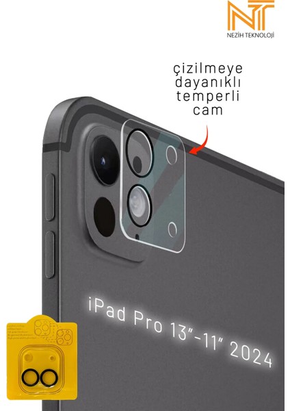 iPad Pro 2024 13 / 11 Inç Çizilmeye Dayanıklı Hd Temperli Cam Kamera Lens Koruyucu
