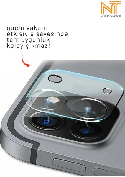 iPad Pro 2024 13 / 11 Inç Çizilmeye Dayanıklı Hd Temperli Cam Kamera Lens Koruyucu