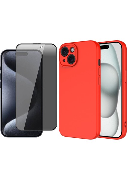 Apple iPhone 15 Kılıf Zore Mara Lansman Kapak + Hayalet Cam Ekran Koruyucu