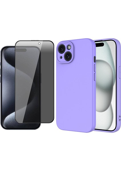 Apple iPhone 15 Kılıf Zore Mara Lansman Kapak + Hayalet Cam Ekran Koruyucu