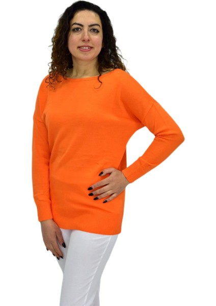 Kadın Kayık Yaka Spor Kazak 12489 BGL-ST04098