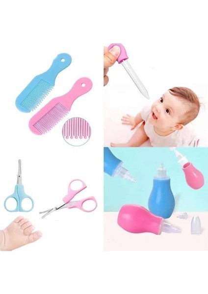 8 Parça Bebek Bakım Seti Pembe Renk