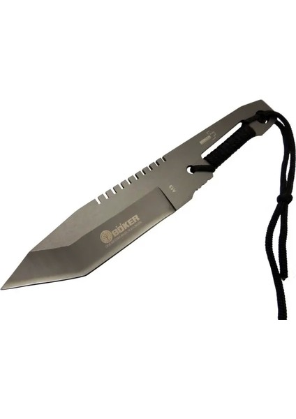A 13 Metal Outdoor Bıçak 23CM - Ipli Sap, Tırtıklı Sırt, Kılıflı