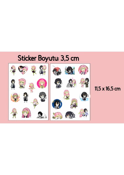 Demon Slayer Mitsuri x Obanai Sticker Seti - Anime
