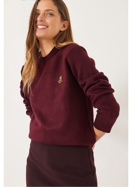 Kadınteddy Nakışlı Bisiklet Yaka Basic Kaza