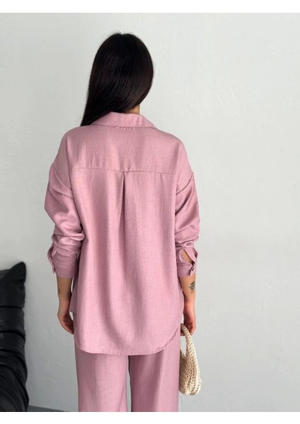 Gömlek Pantolon Ikili Takım - Toz Pembe