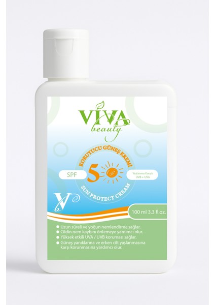 Viva Spf 50+ Günlük Yüksek Uv Korumalı Yüz Güneş Kremi 100ML