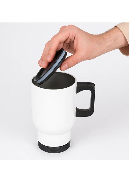 Coffee Tasarımlı Kulplu Beyaz Çelik Bardak Termos Mug 450ML-2, Sevgiliye , Arkadaşa , Eşe fiyatları