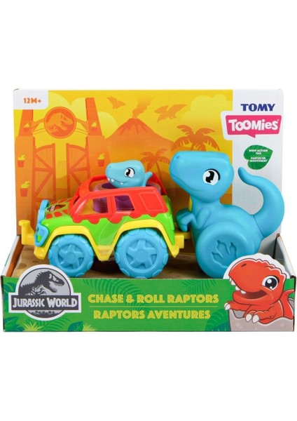 73251 Tomy - Jurassic World Dino ve Renkli Araç - Toomies +12 Ay