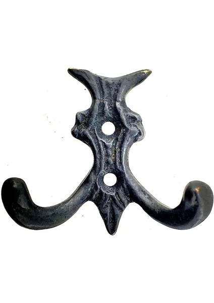 Antika Tarz Dekoratif Pirinç Koç Çiftli Askı - 50x55mm, Oksit