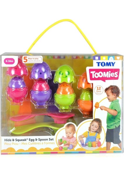 73082 Tomy, Saklambaçlı Yumurtalar Kaşık Seti, 6-36 Ay