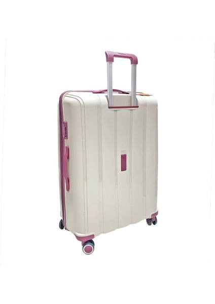 Bavul Büyük ve Kabin 2li Set Kırılmaz Silikon Valiz V305 Kemik/mürdüm modelleri