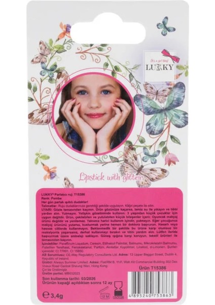 Lukky Simli Ruj Pembe Çilek Aromalı